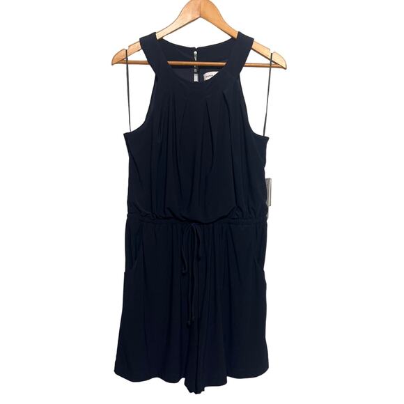 Emma & Michele Size Medium Navy Blue Sleeveless Romper Blouson Easy Care - Picture 1 of 11